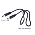 Durable DC Power Plug 5.5 X 2.1mm Male To 5.5 X 2.1mm Male CCTV Adapter Connector Cable 12V 10A Power Extension Cords 0.5m