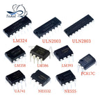 10PCS LM324N LM358 LM386 LM393 UA741 NE5532 NE555 ULN2003AN ULN2803APG PC817C DIP-16 DIP-14 DIP-8 Operational amplifier IC chip