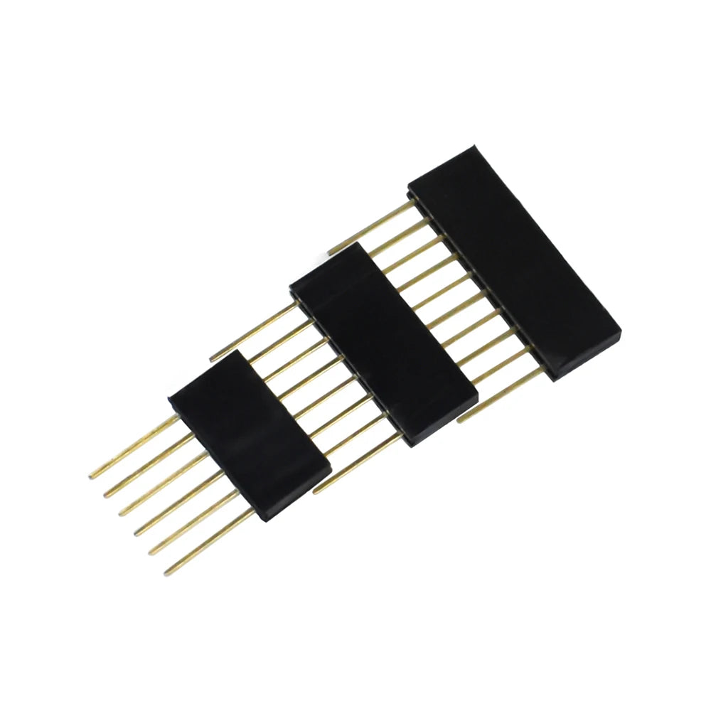 10PCS 2.54mm Single Row Pin 10MM PC104 Long Female Pin Header Socket Strip Stackable PCB Connector 1*6p 8p 10p For Arduino