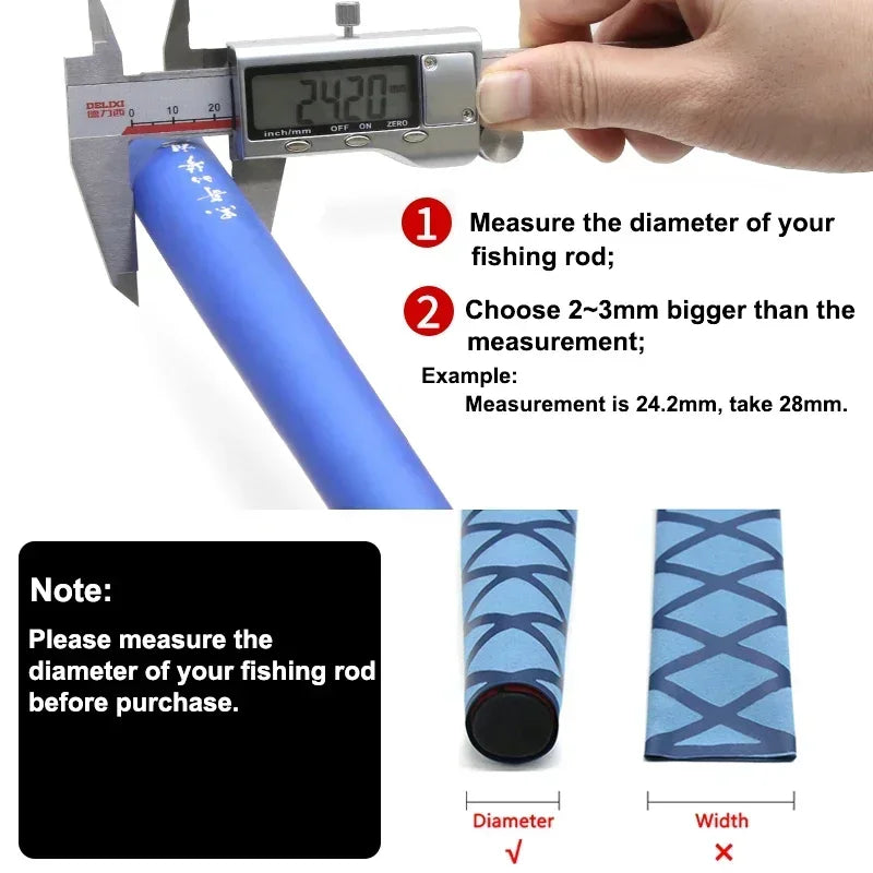 1pcs Anti-Slip Heat Shrink Tube 15mm ~ 60mm Handle Grip Repair Tool Protective Tubing Non Slip Insulation Sleeve for Fishing Rod