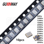 10PCS SMD 3225 SMD passive quartz crystal oscillator 8Mhz 10Mhz 12Mhz 16Mhz 20Mhz 24Mhz 25Mhz 26Mhz 30Mhz 32Mhz 40Mhz 48Mhz