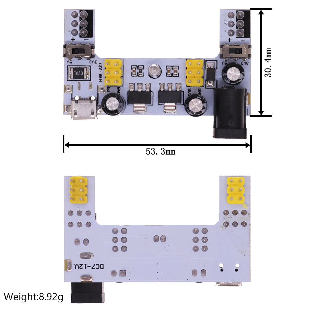 3.3V/5V MB-102 Breadboard power module+ 400 830 points Solderless Prototype Bread board kit +65 Flexible jumper wire
