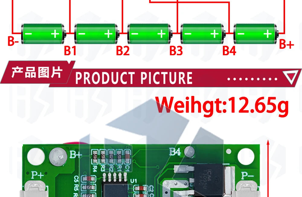 3s/4s/5S  Battery Charging Protection Board Li-Ion Lithium Battery Pack Protection Circuit Board BMS Module For Power Tools