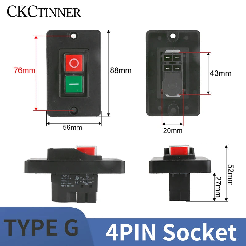 YH02A Electromagnetic Starter Push Button Switches Machine Tool Equipment IP55 Waterproof Safety Witch 28A Replace KLD28A KJD17A