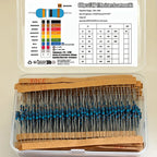 600/300PCS 1/4w Metal Film Resistor 30 Values Resistance Kit 10R-1M 150R 680K 0.25W 1% Resistors Set