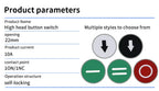 10Pcs 22MM Momentary symbols Push Button Switch 1NO1NC SPDT 10Amp 600V Metal Head Waterproof IP65,Control power button switch