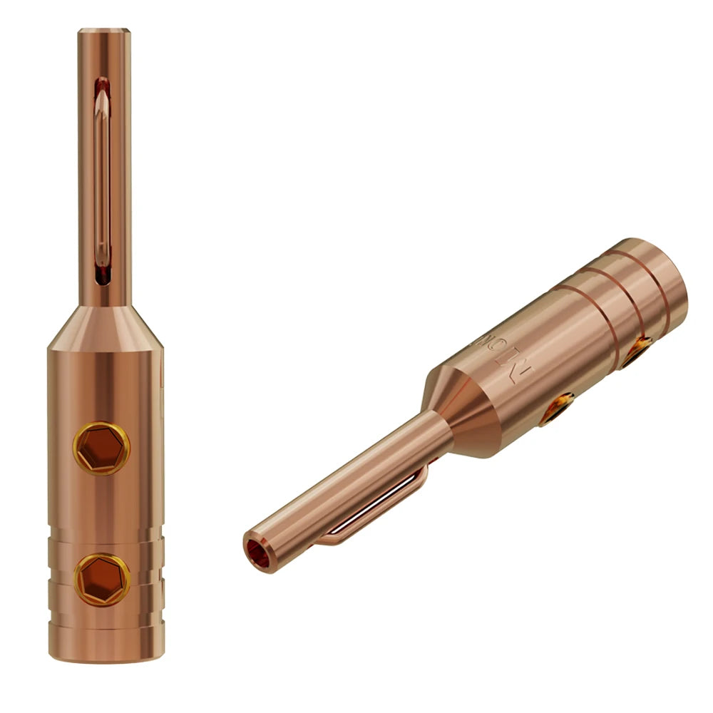 4Pcs Monosaudio Top Selling B80 Pure Copper/Gold/Rhodium Plated Banana Plug Hi-end Grade Adapter Connector Terminal Jack