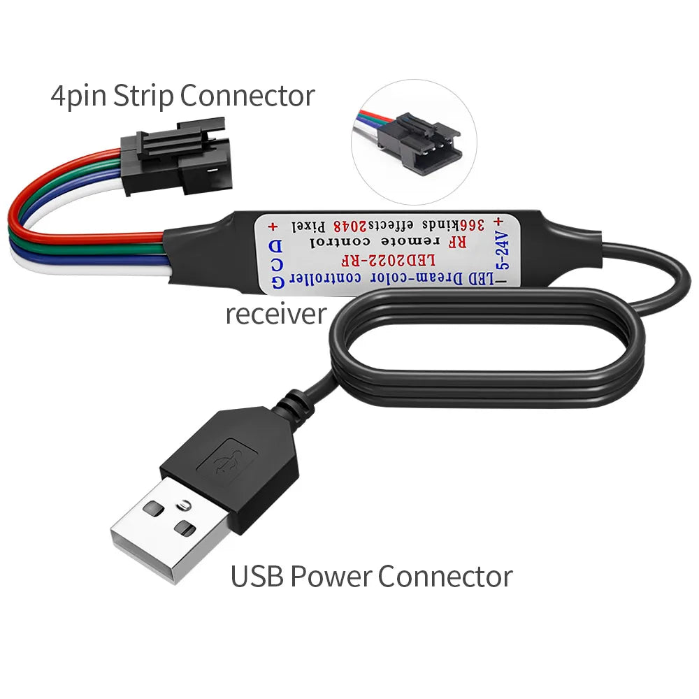 WS2811 WS2812B WS2813 WS2815 LED Pixels Strip Light Controller 3/4PIN USB/DC RF 14/17/21Keys LED Tape Remote Controller DC5-24V