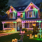 150ft Smart Permanent Outdoor Lights 90LED RGB String Lights IP67 Waterproof Eaves Light with Alexa & Google for Halloween Decor