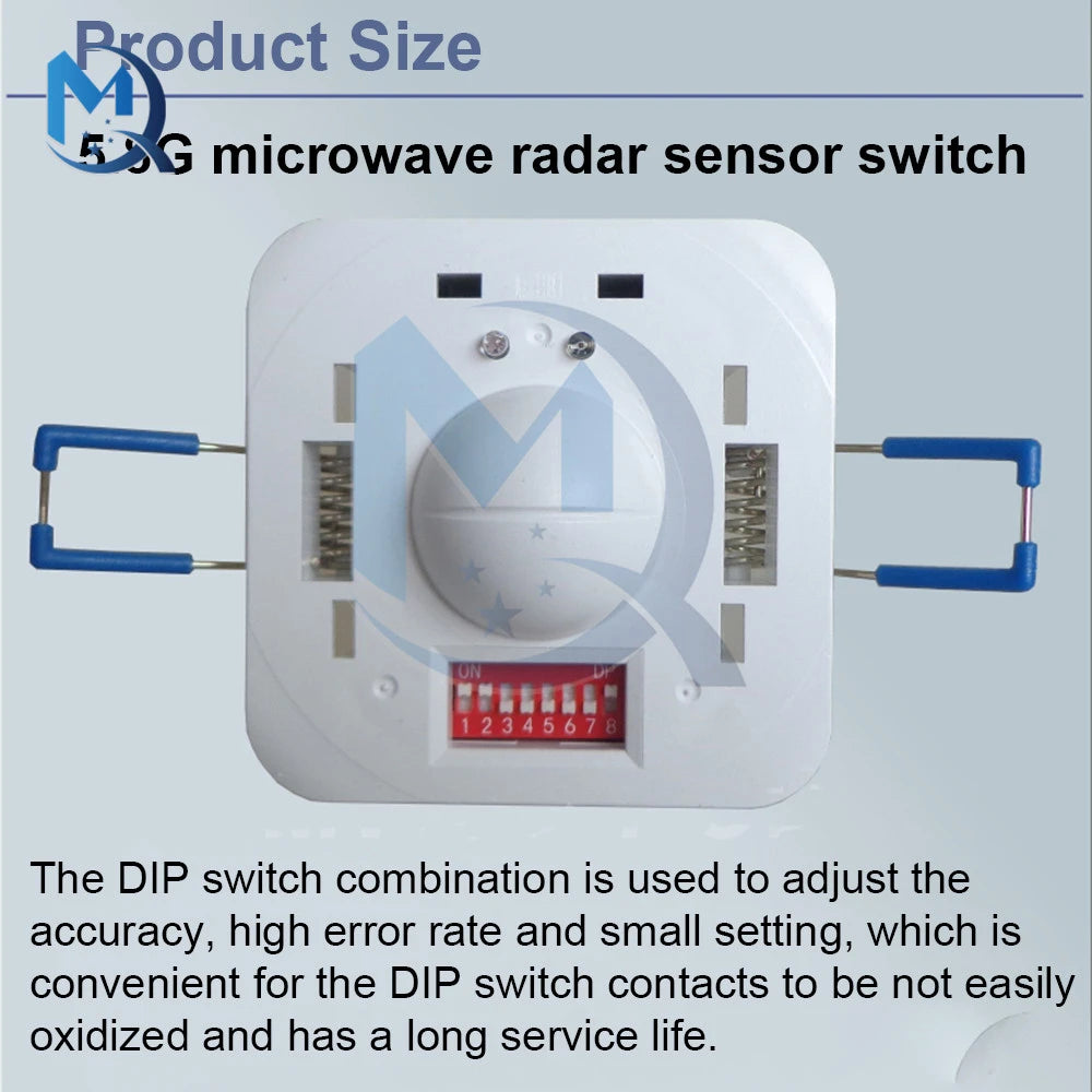 5.8G Embedded Ceiling Microwave Radar Sensor Switch AC85-250V Automatic Induction Sensor Body Motion Detector 5.8GHz Sensor