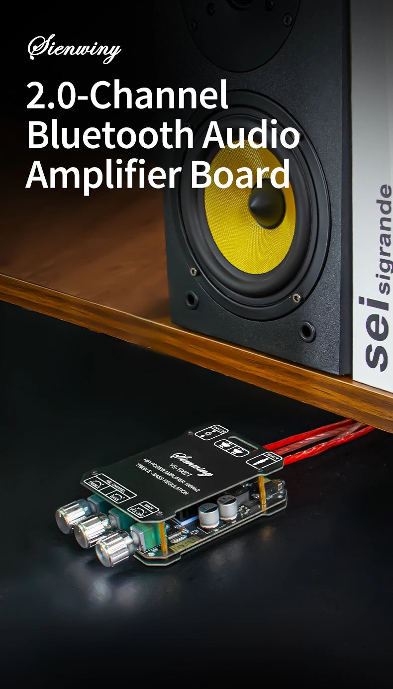 YS-1002T YS-502L Bluetooth 5.0 Audio Amplifier Board 2.0 Channel Stereo Power Amp Module 50W X2 100W X2 AUX Input For DIY Speaker Home Audio