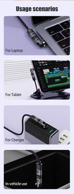 PD240W OTG C Type Adapter 90° 540° Rotating Type C Adapter Fast Charging USB C Adapter Extender for iPhone 17Pro Laptop Tablet