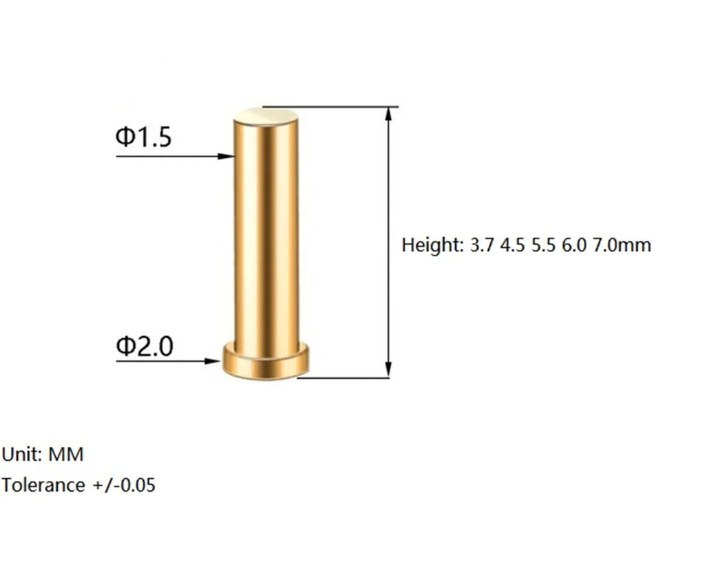 5 20 50 200 Pcs Pogo Pin Female Contact 1 2 3.7 4.5 5.5 6.0 7.0 MM Height SMT Surface Mount PCB Header Mate Spring Load PogoPin