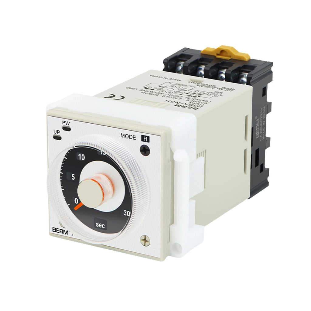 H3BA-N8H Industrial Timer Relay Solid State Time Delay Relay 1.2s‑300h AC 220V DC 24V Adjustable Analog Panel Mount Timer