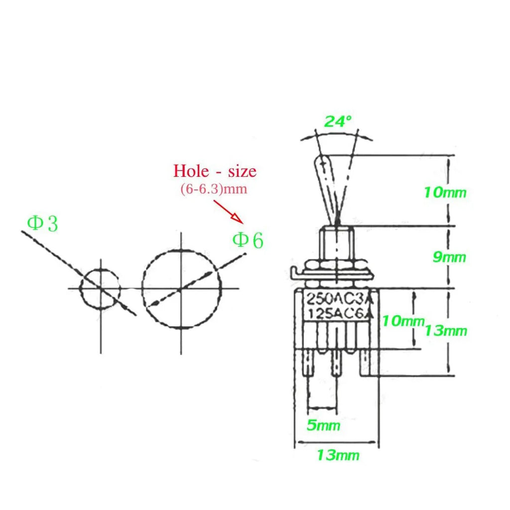 Toggle Switch,ON/Off SPST Switch with Pre-soldered Wire,3v/5v/12v/24v/72v/110v/220v/240v/Mini Toggle Switches for car,Truck