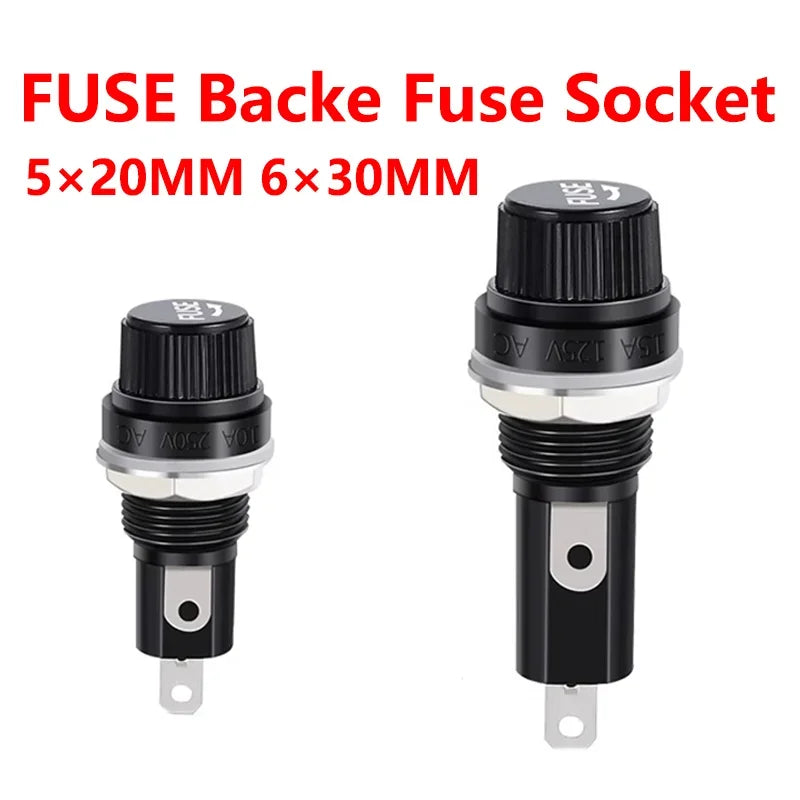 5/20/100PCS 5*20mm 6*30mm Glass Fuse Holders Insurance Tube Socket Fuse Holder For Insurance Panel Mount Fuse Holder 5x20 6x30