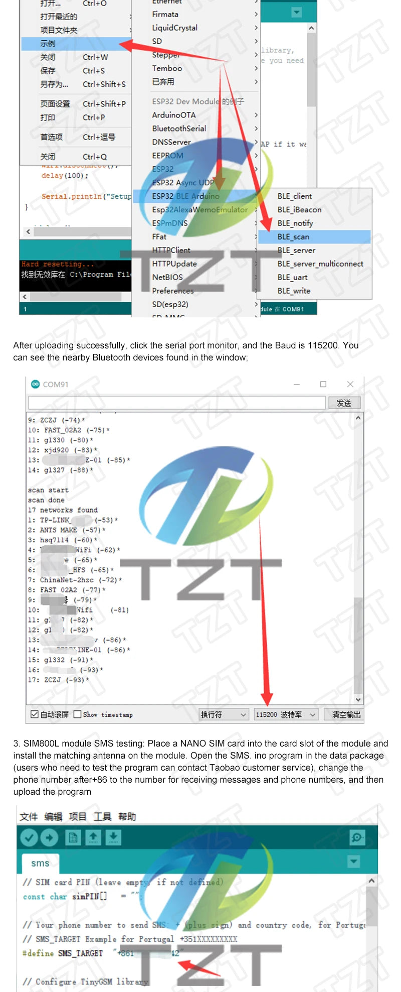 GREATZT TTGO T-Call V1.3 ESP32 Wireless Module SIM Antenna SIM Card SIM800L Module And GSM/GPRS Antenna for arduino