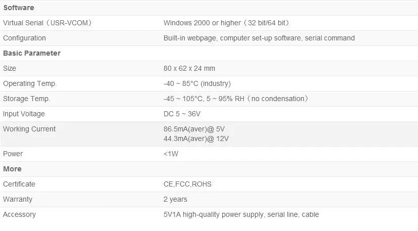 Usr-Tcp232-410S RS232 / RS485 Serial to Ethernet Adapter/IP Device Server Ethernet Converter Support DHCP/DNS