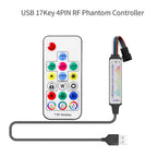 WS2811 WS2812B WS2813 WS2815 LED Pixels Strip Light Controller 3/4PIN USB/DC RF 14/17/21Keys LED Tape Remote Controller DC5-24V