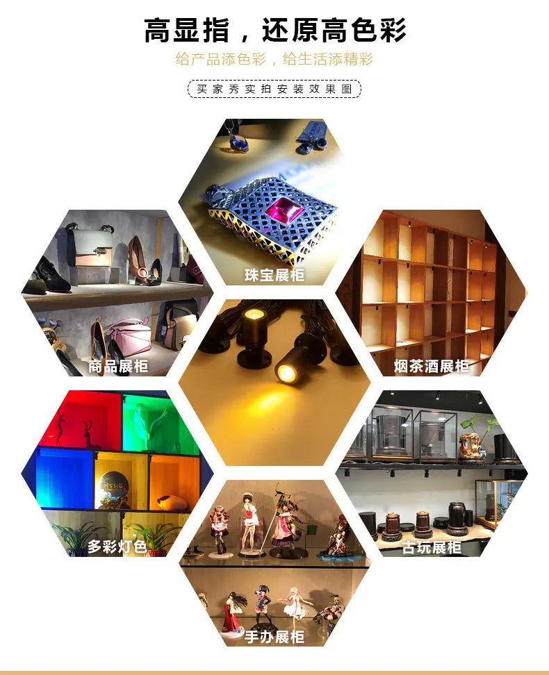 Dimmable LED Smart Bluetooth APP Control RGB Led Downlight for Wine Counter Display Kit Garage Display Case Shelf Mini Spotlight