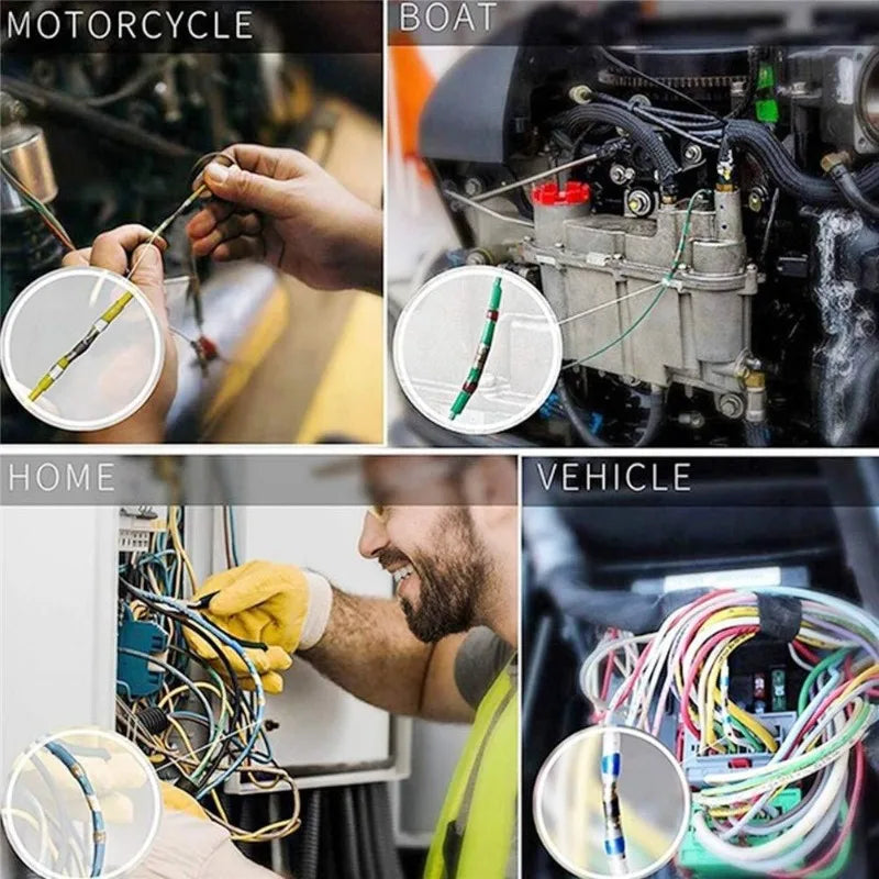 Heat Shrink Butt Connectors Waterproof Solder Seal Insulated Ring Wire Terminal Electrical Cable Splice Auto Marine Wiring Repai