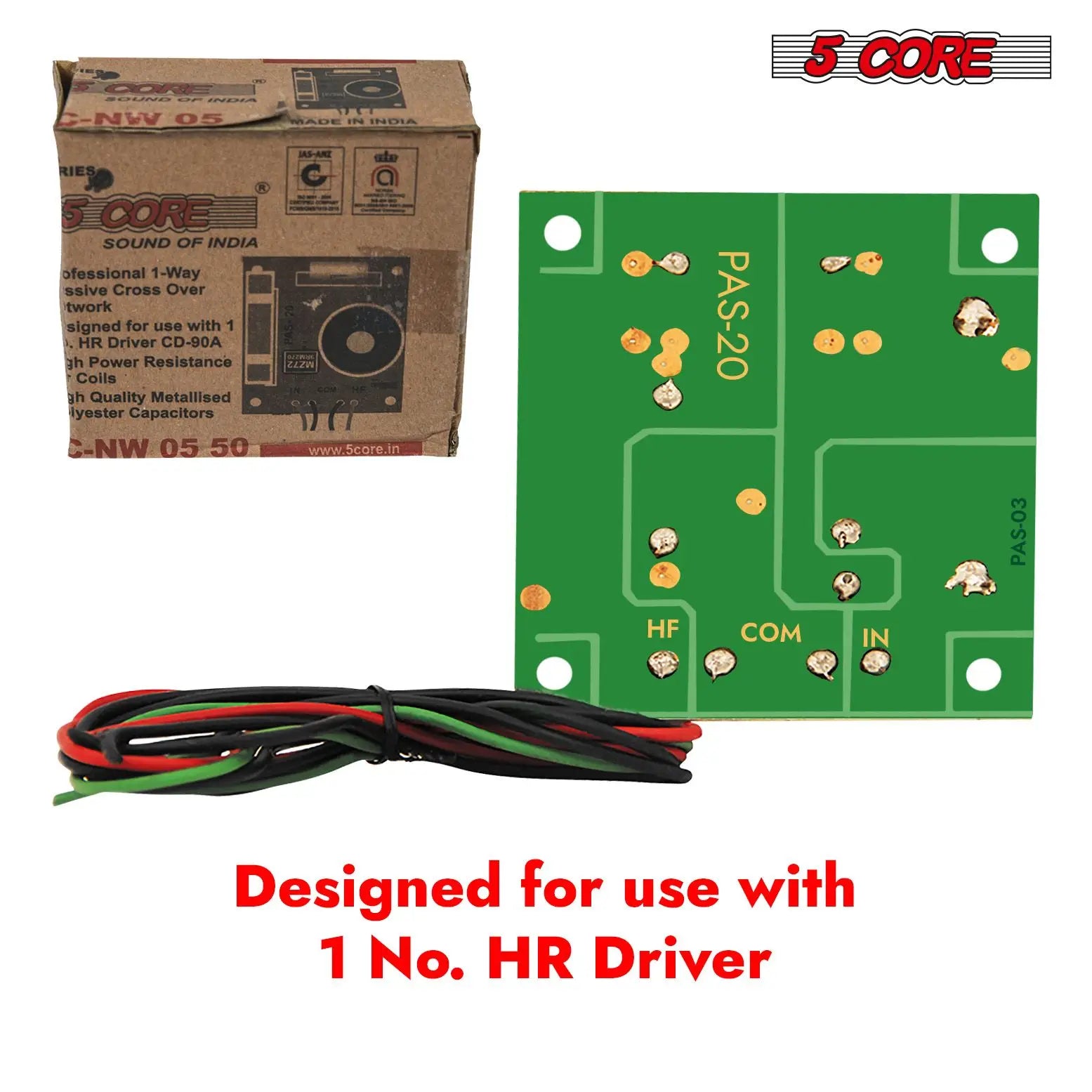 5 CORE 1 Way Passive Cross Over Network Frequency Divider Metalised Polyester Capacitors - NW 05