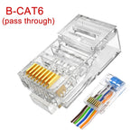 50/1Pcs CAT6 RJ45 Ends Ethernet Cable Crimp Pass Through Connectors CAT5E UTP Network Unshielded Modular Plug for PC Computer