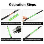 Yellow Green 2:1 Heat Shrink Tube Dia 1mm ~ 50mm Polyolefin PE DIY Cable Repair Shrinkable Tubing Case Sleeve Wire Sheath Wrap