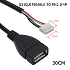 USB to 4P xh2.54 cable USB to 4P MX1.25 USB to PH2.0 Cable USB to Dupont 4 pin Cable 30cm