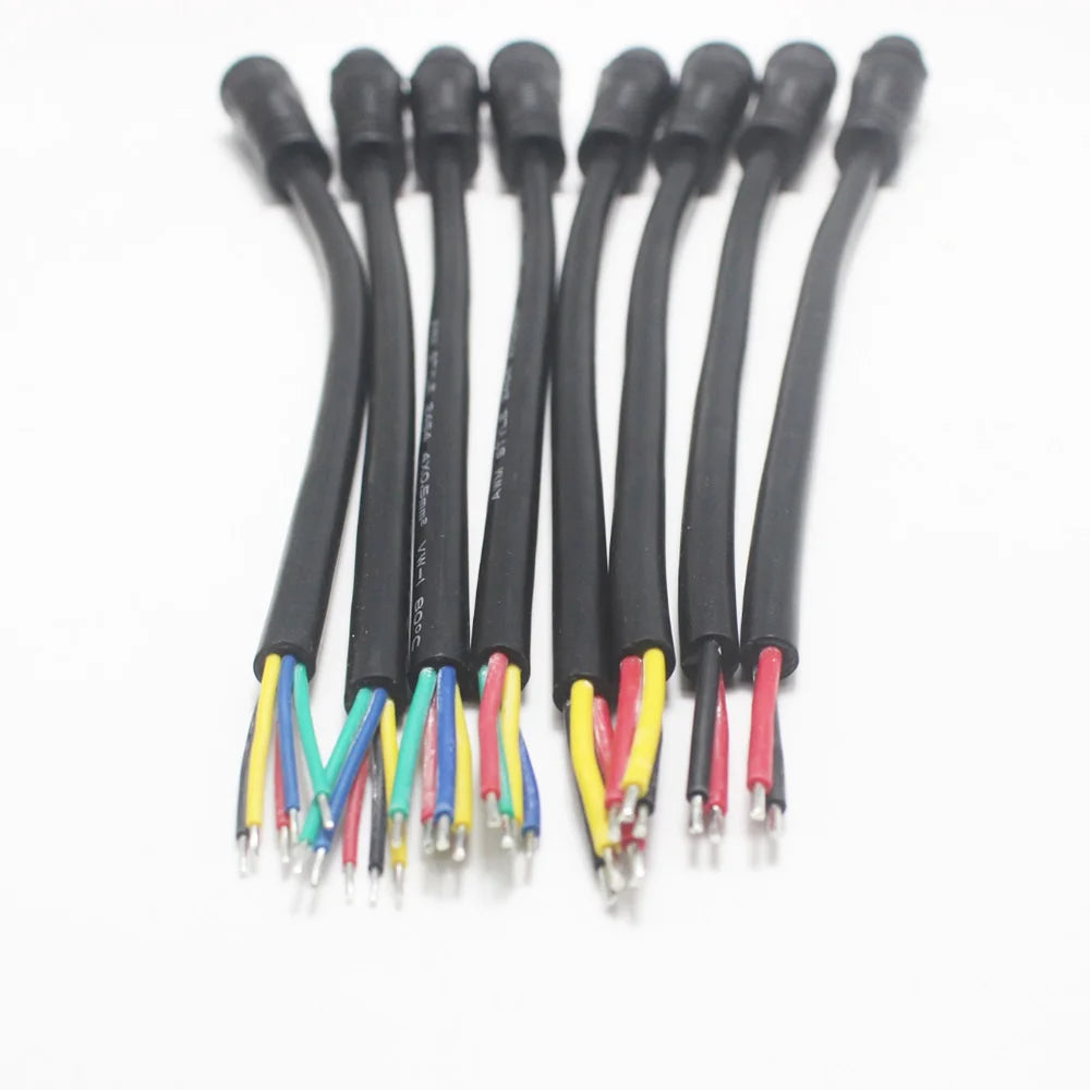 1Pair M12 Waterproof 2 3 4 5 Pin IP65 Screw Type Power Cable Wire Plug for LED Strips Male Female Jack Connector