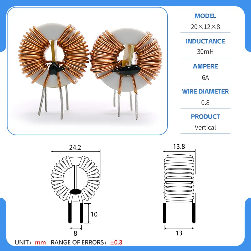 12x8.5x5 20x12x8 26x16x10 Amorphous Nanocrystalline Inductors Toroidal Choke Common Mode Filter Inductor