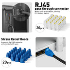 ZoeRax RJ45 Network Tool Kit with CAT6 Crimper Tool,20Pcs CAT6 CAT5 Connectors and Plug Covers,Mini Wire stripper,Blades,