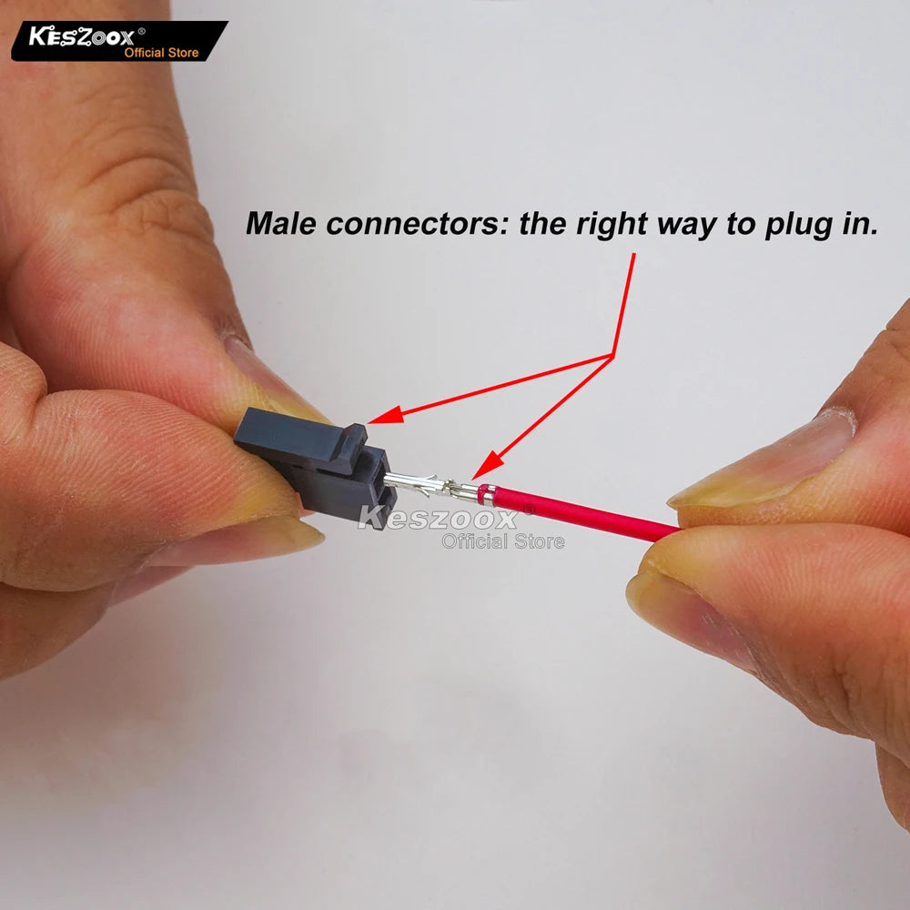 Keszoox 3.0mm Molex 43025/43020 Connector Kit, 2 Pin Male Female Socket Housing with 210mm 20AWG Pre-Crimped Wire