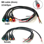 M6 M8 2/3/4/5 Pin core 6mm male female Julet Electric ebike Butt Plug Connector Cable Signal Sensor waterproof Scooter wire