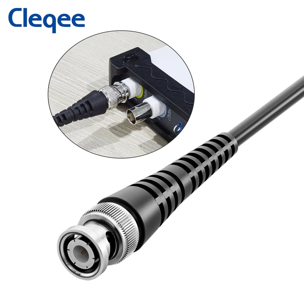 Cleqee P1007B  BNC Q9 Male Plug to Dual Test Hook Clip Oscilloscope Probe ABS Mini Grabber Test Lead 120cm Cable for Electronics