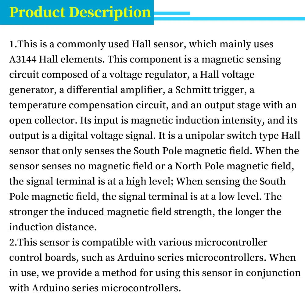 1/5/10Pcs A3144 Hall Effect Switch Magnetic Sensor Module for Motor Speed Counting