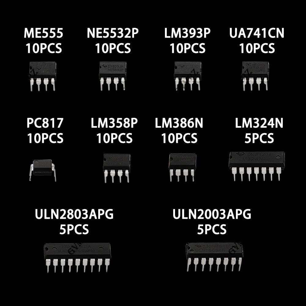 10Values 85PCS IC LM324 PC817 LM358 chip IC kit DIP direct insertion NE555 single precision timer LM393