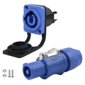 CNLINKO M24 Industrial Power Connector PBT 3 Pin 20A 500V Waterproof Snap-Latch Locking for LED Display Stage Lighting & Theater