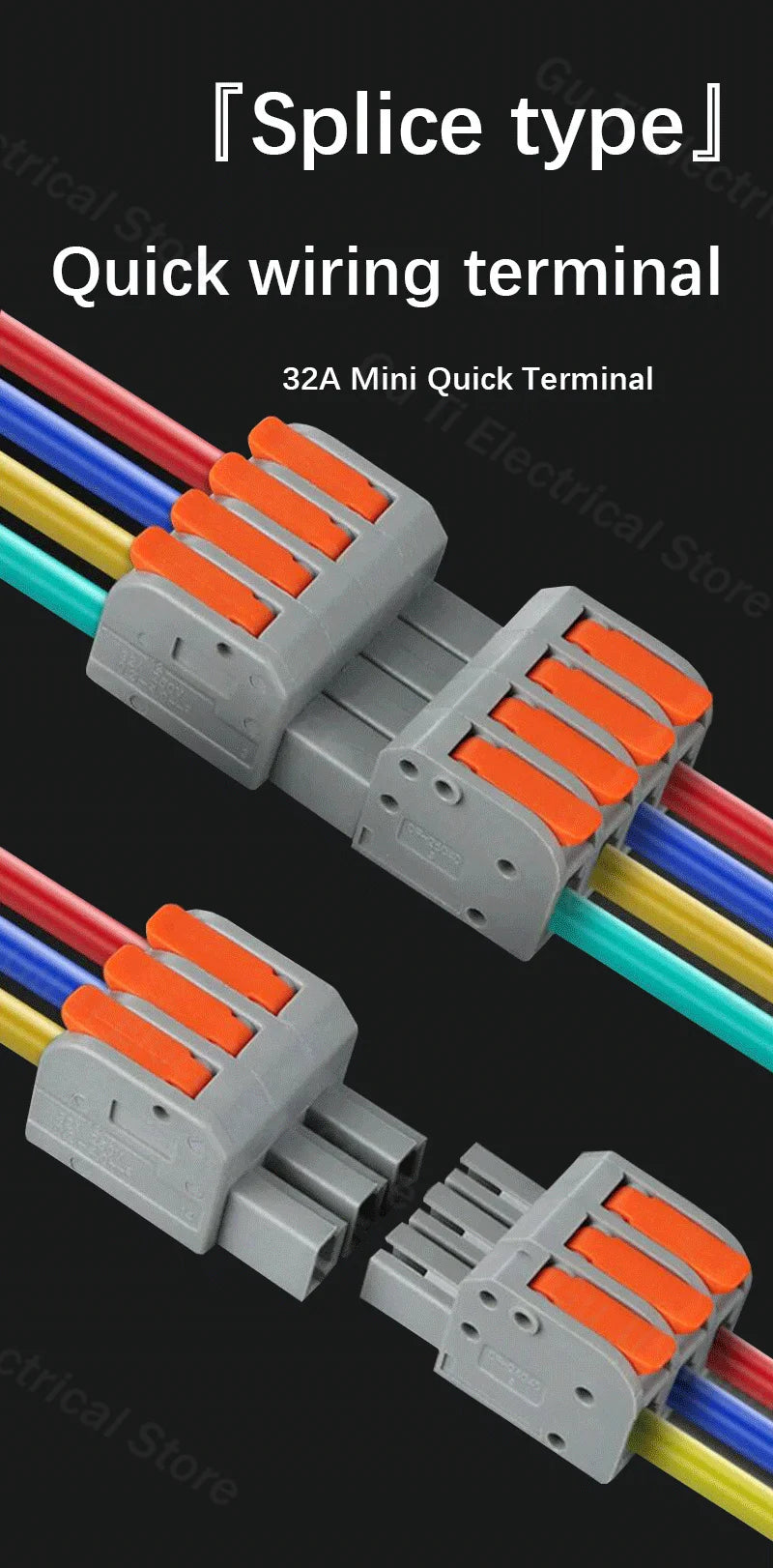 Male Female Docking Mini Quick Wire Connector Universal Compact Electrical Wiring Connectors Push-in Conductor Terminal Block