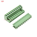 10Sets 2edg 2/3/4/5/6/7/8/9 Pin Screw Terminal Block Connector 5.08mm Pitch Plug + Straight Pin Header Socket For Pcb 2p 3p 4p