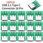 10Pcs 16 Pin Test PCB Board TYPE C USB 3.1 Type C Connector  Plate Adapter Socket For Data Line Wire Cable Transfer