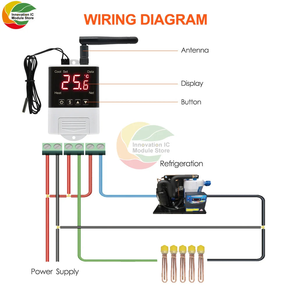 AC 110V 220V DTC2201 DTC1201 Temperature Controller Thermostat DS18B20 NTC Sensor APP Control For Smart Home