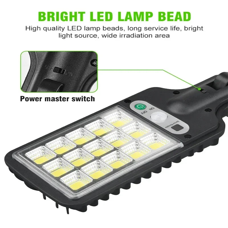1~4Pack Solar Lights Outdoor 3 Modes 200COB Waterproof Street Lamp Motion Sensor Security Lighting for Garden Patio Path Yard