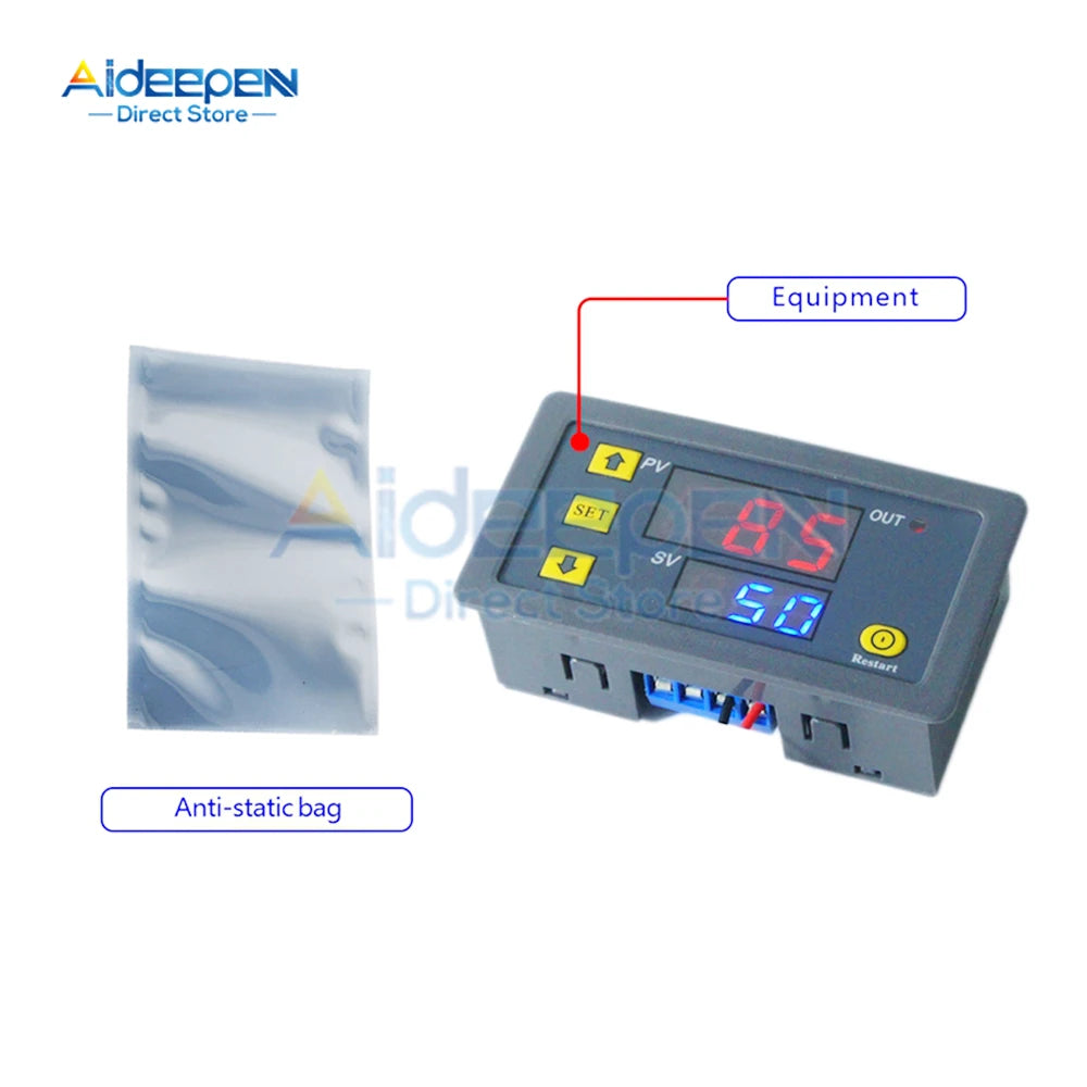 T3230 AC 110-220V DC 12V 24V Digital Delay Relay LED Display Cycle Timer Control Switch Adjustable Timing Delay Relay Switch