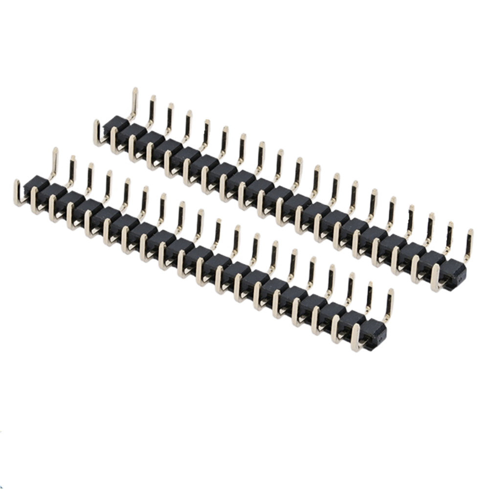 10pcs 2.54mm/2.0mm U Shape Single Row 1x40P Right Angle RA DIP Connector Button Entry Gold Breakable PCB Jumper Male Pin Header