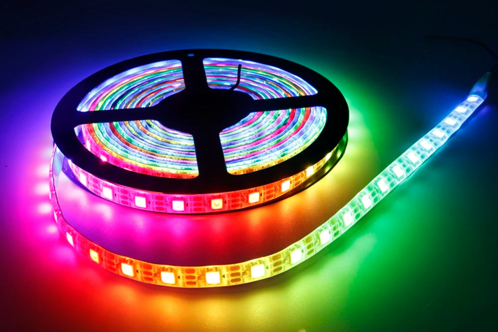 WS2811 WS2812B WS2813 WS2815 5050RGB LED Strip Lights Individually Addressable 30/60/144Pixels/Leds/m Black /White PCB DC5V/12V