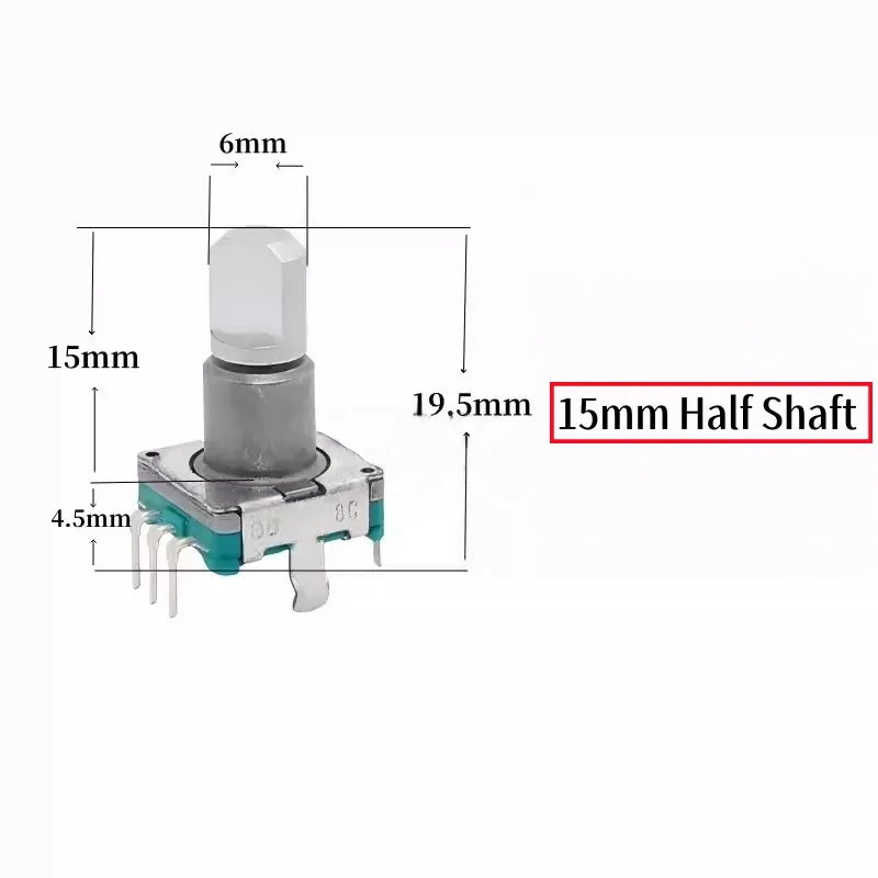 1pc EC11 Encoder Code Rotary Switch ALPS 30 Positions With Push Button 5pin Handle Length 15/17/20mmF Half Shaft