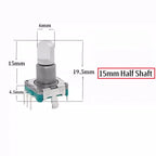 1pc EC11 Encoder Code Rotary Switch ALPS 30 Positions With Push Button 5pin Handle Length 15/17/20mmF Half Shaft