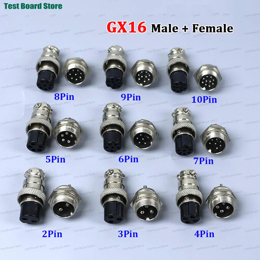 5 Sets/lot GX12 GX16 GX20 2P 3P 4P 5P 6 7P 8P 9 10 12 Pin Male Female Docking Aviation Plug Socket Waterproof Circular Connector