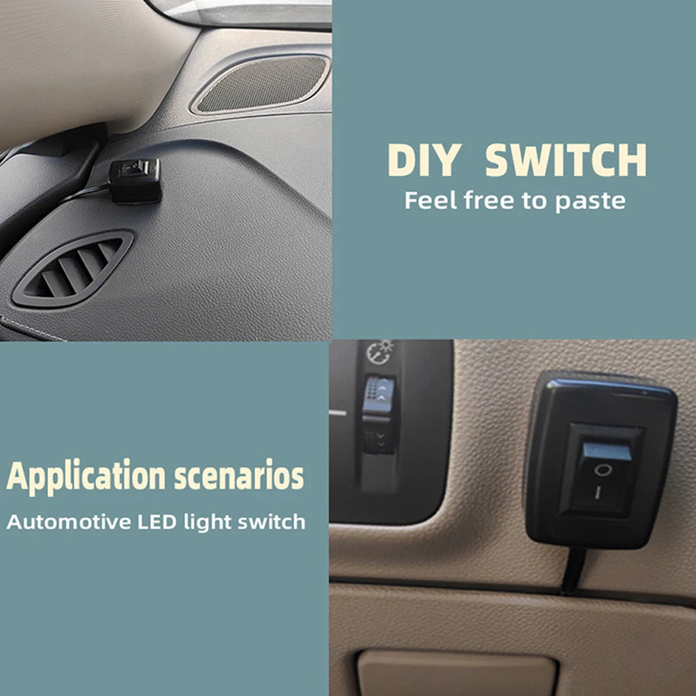Universal Power Off Switch 60cm/100cm Car Button Switch DC 12V/24V Battery Disconnect Switch for Fog Lamp Neon Lights